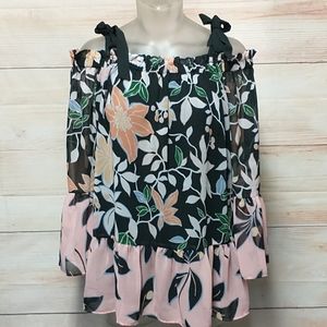 Loft Floral Cold Shoulders Blaise Size L